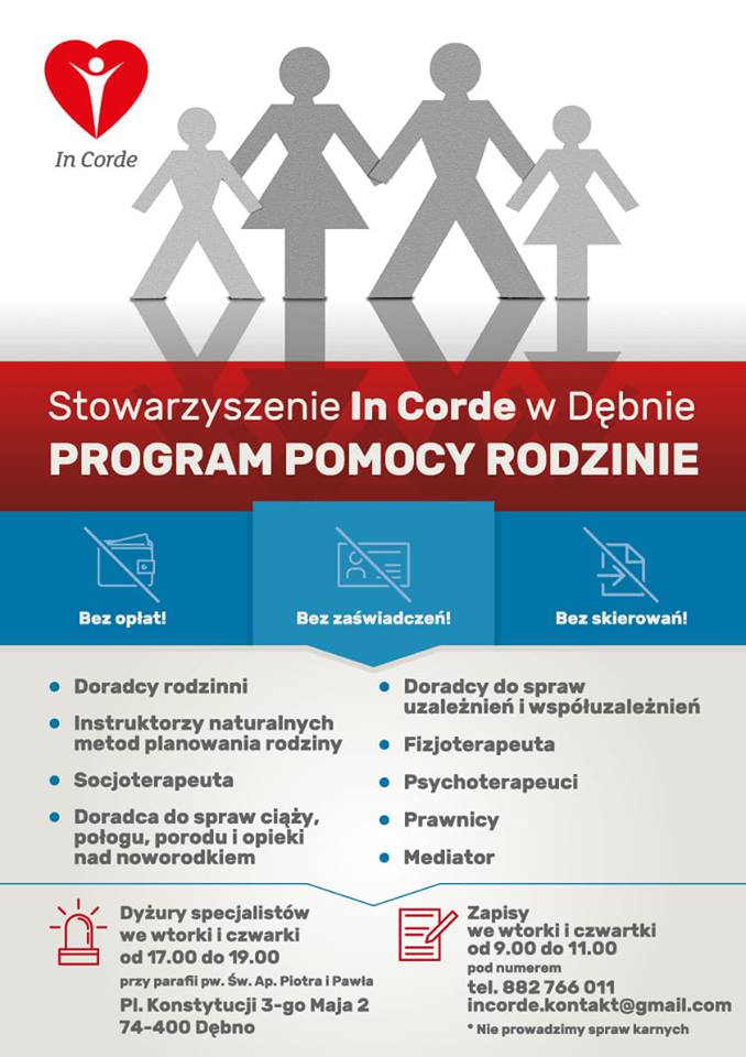 Powięrksz plakat Stowarzyszenie IN CORDE.Pełna treść w informacji poniżej 