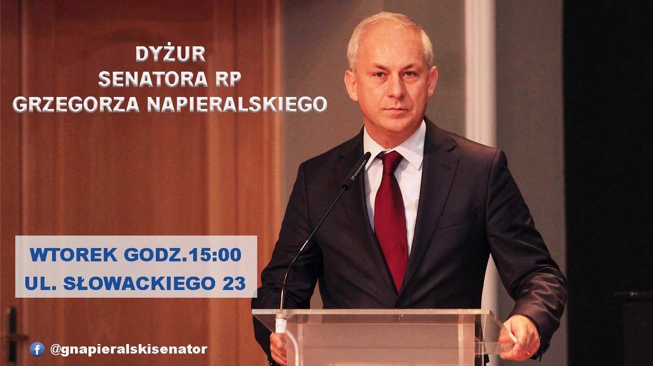 Powiększ plakat promujący dyżur Grzegorza Napieralskiego