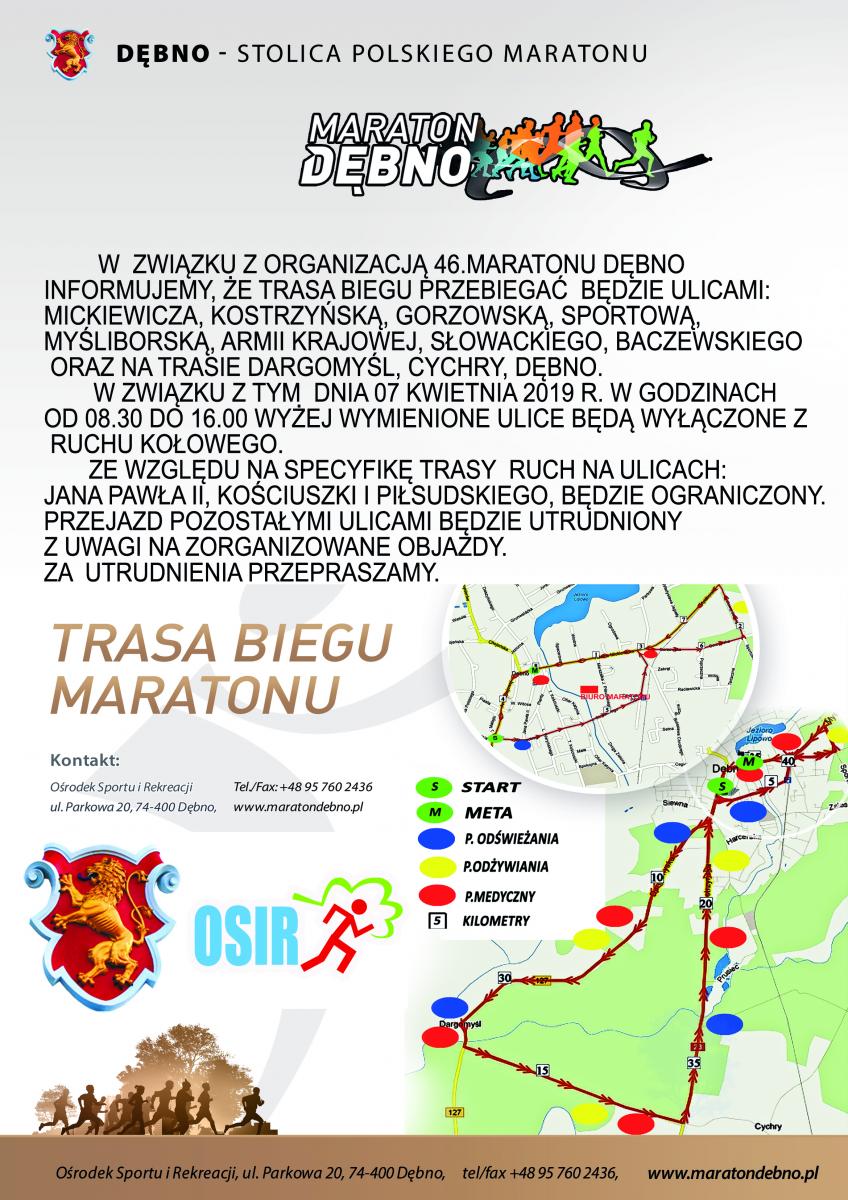 Powiększ plakat informujący o objeździe