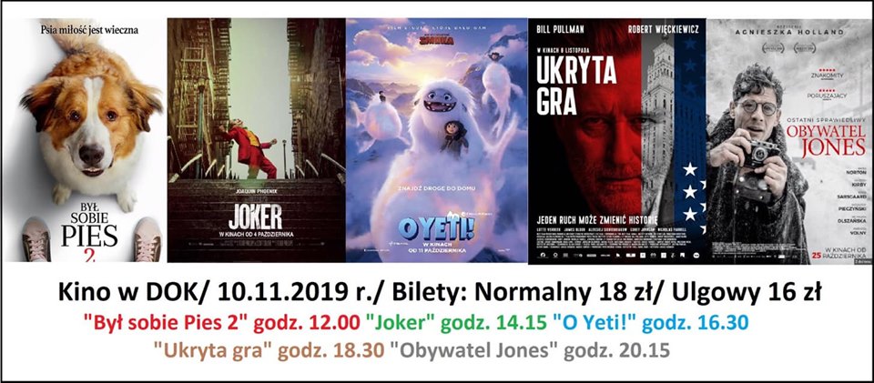 Powiększ baner promujacy kino w DOK. Pełna treść w informacji