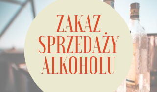 Baner z napisem zakaz sprzedaży alkoholu