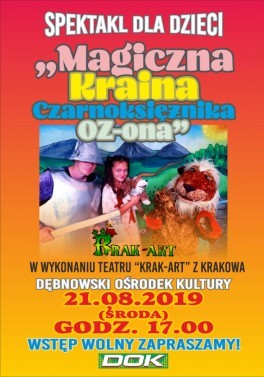Plakat promujący przedstawienie. Pełna treść w informacji