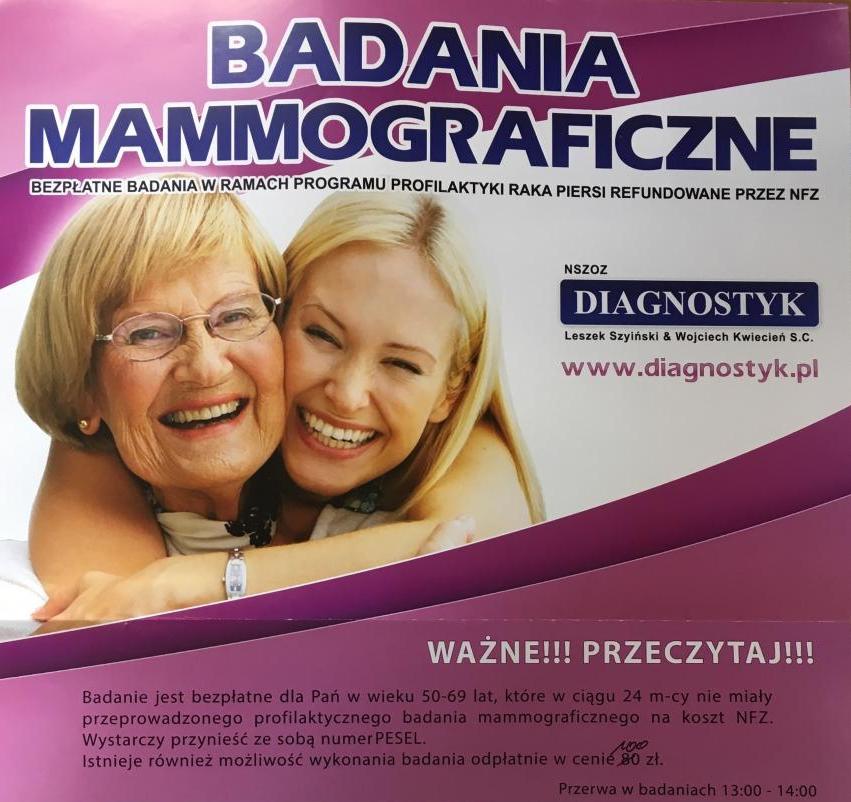 Powiększ plakat informujący o badaniach. 