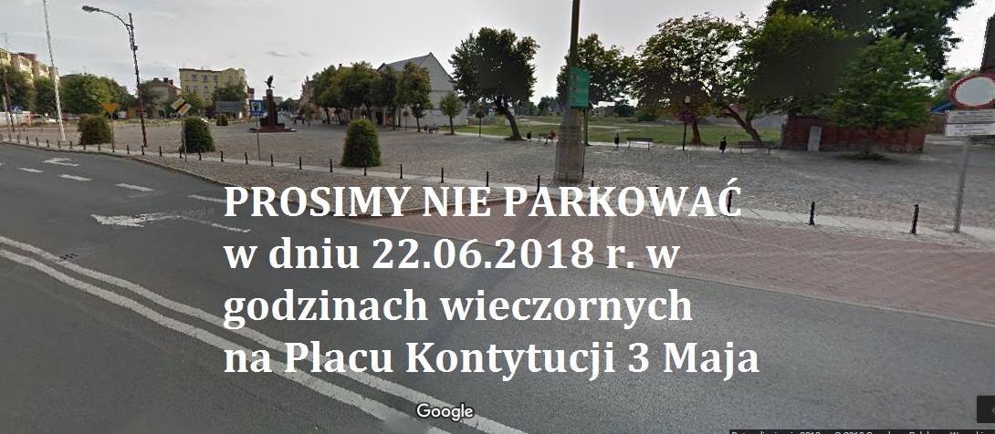Powiększ zdjęcie. Plac Konstytucji z komunikatem prosimy nie parkować