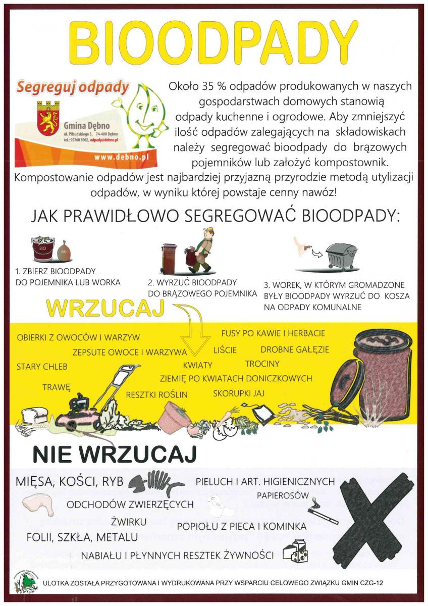 Powiękez ulotkę informacyjną na temat segregacji bioodpadów