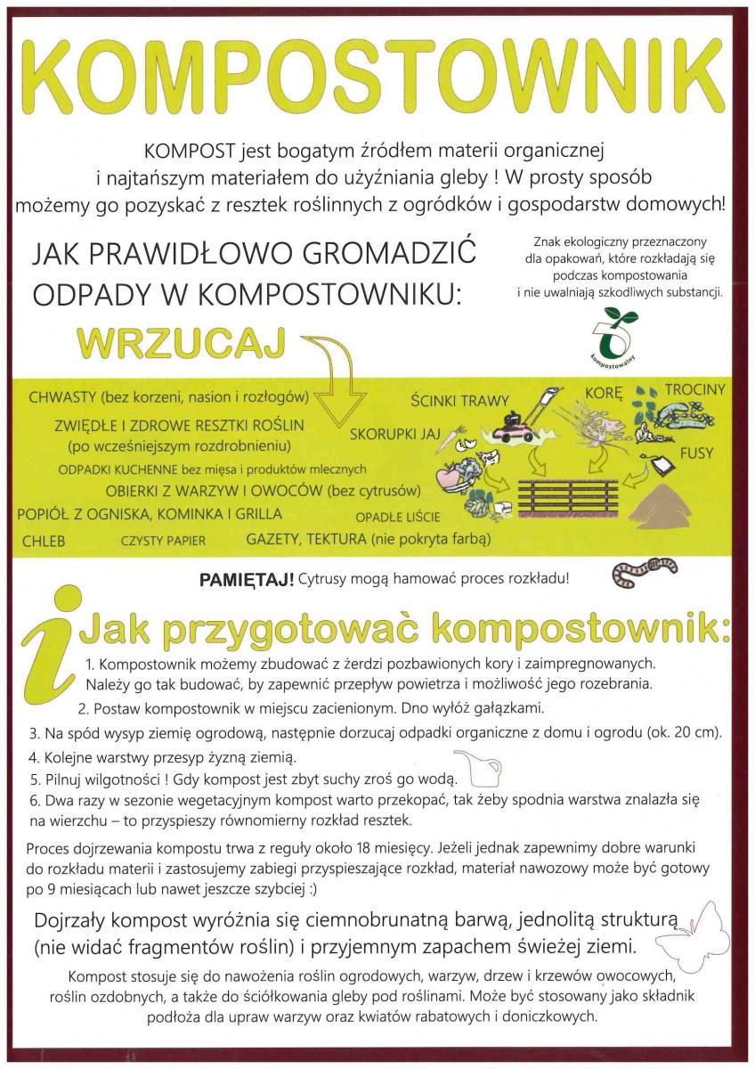 Ulotka o kompostowaniu bioodpadów