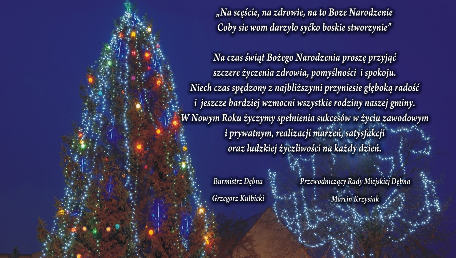 Życzenia świateczne burmistrza Dębna