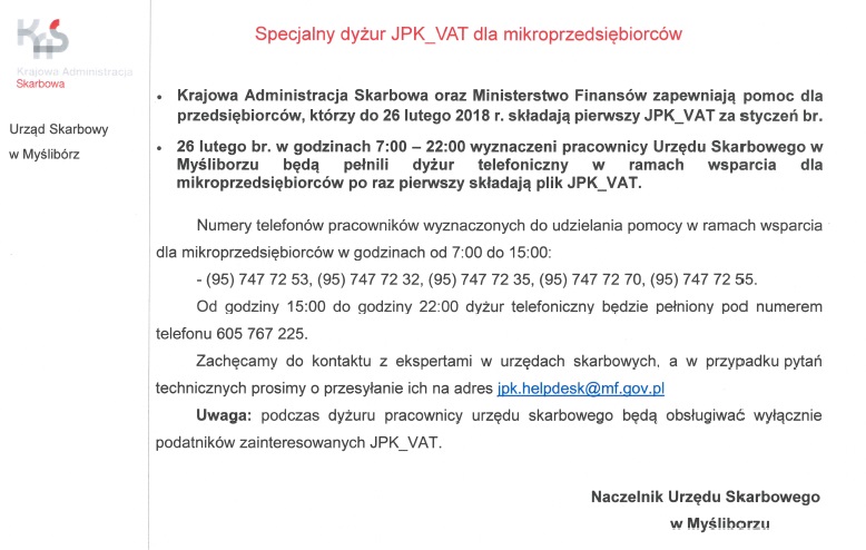 Powiększ plakat informujący o dyżurze. Pełna treść w informacji poniżej
