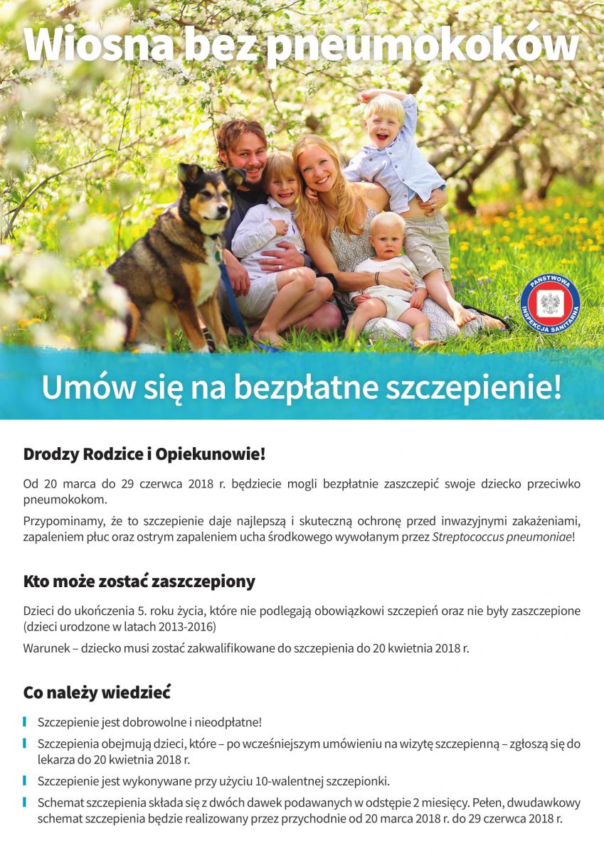 Powiększ plakat promujacy akcję szczepień przeciwko pneumokokom