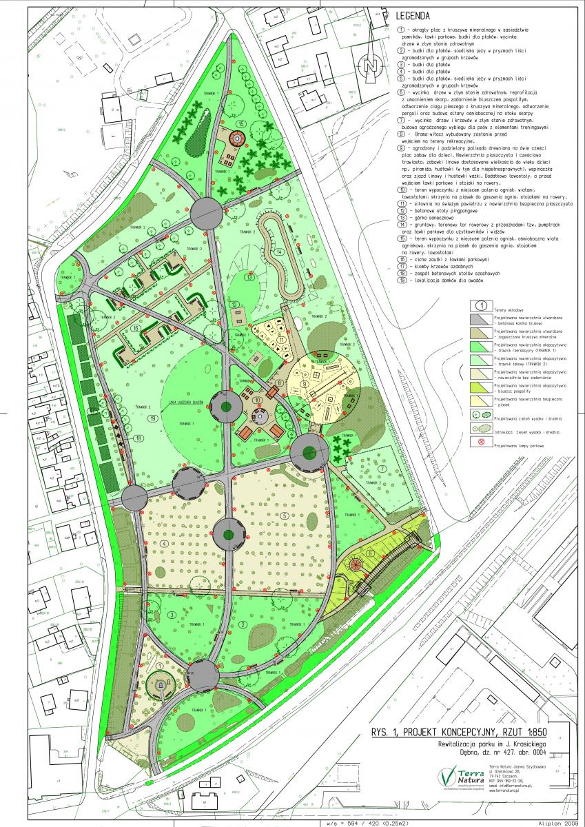 Powiększ Projekt koncepcjny rewiatalizacji parku miejskiego