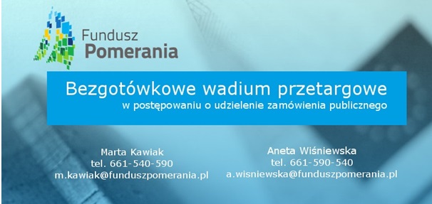Baner informujący bezgotówkowe wadium przetargowe