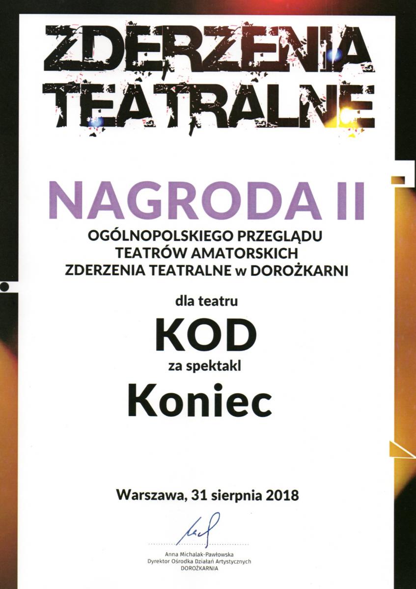 Powiększ dyplom dla Teatru KOD