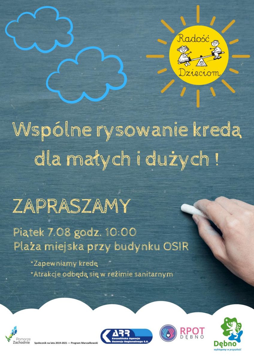 Plakat chmury i słońce-wspólne rysowanie