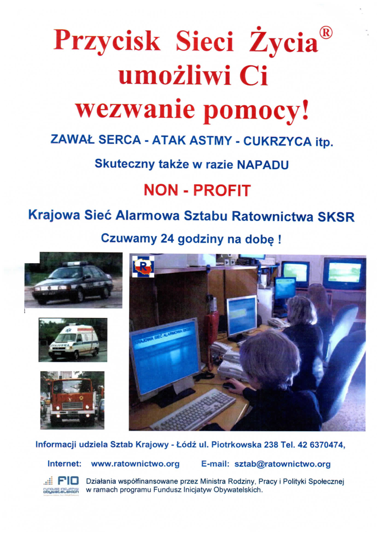 Plakat przycisk zycia. Pełna treść w informacji poniżej