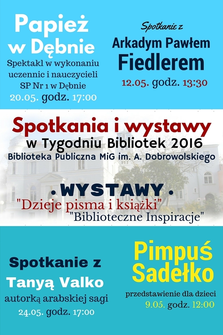Plakat Tygodnia Bibliotek (pełen tekst w informacji poniżej)