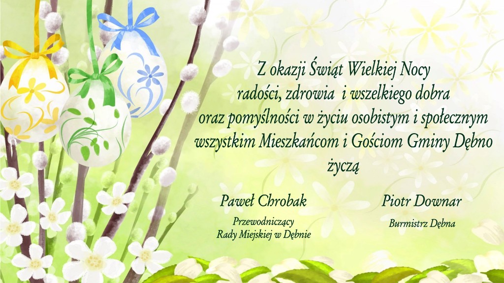 Kartka z życzeniami wielkanocnymi. Ta sama treść w informacji poniżej