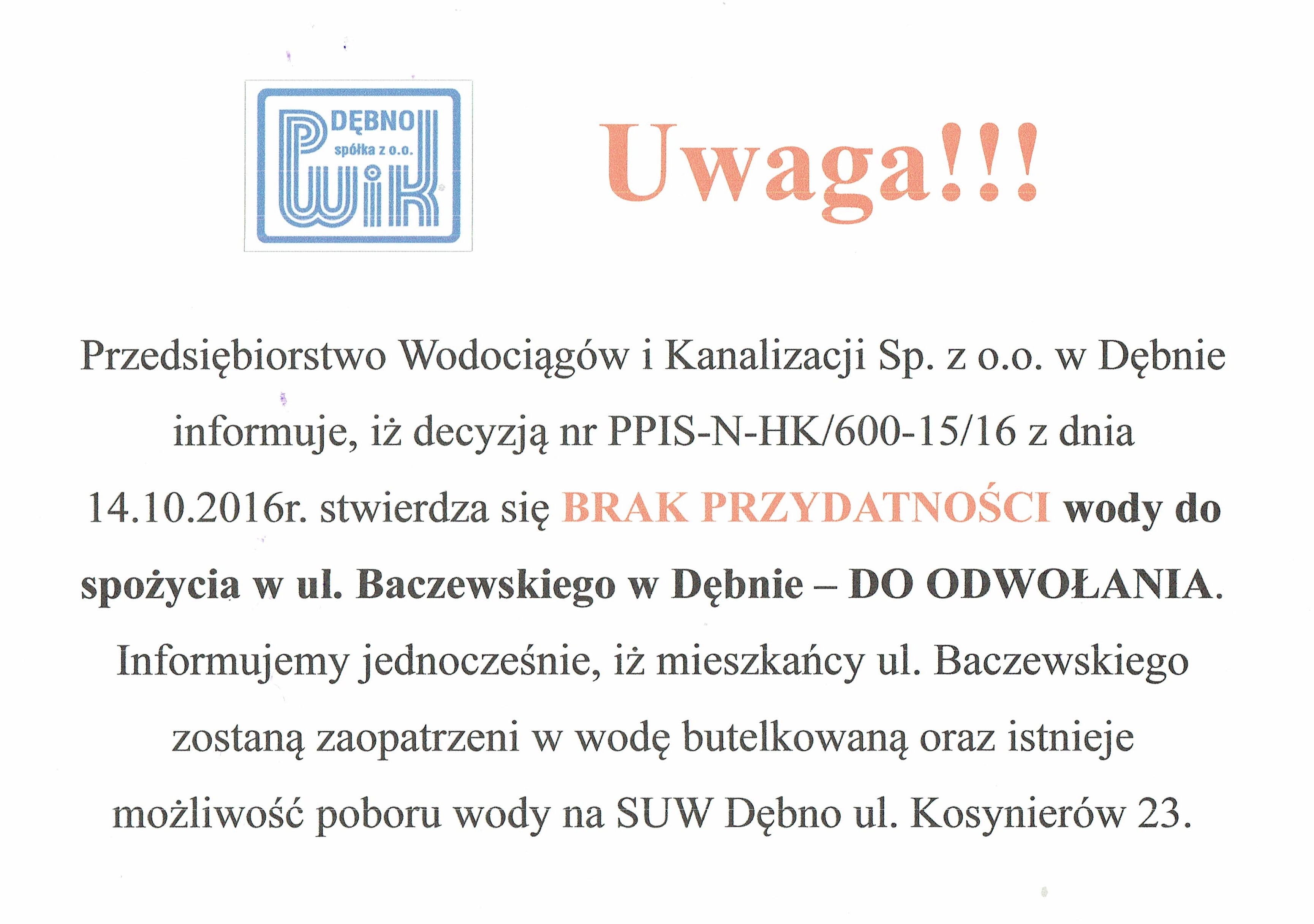 Ogłoszenie. Pełna treść w informacji poniżej