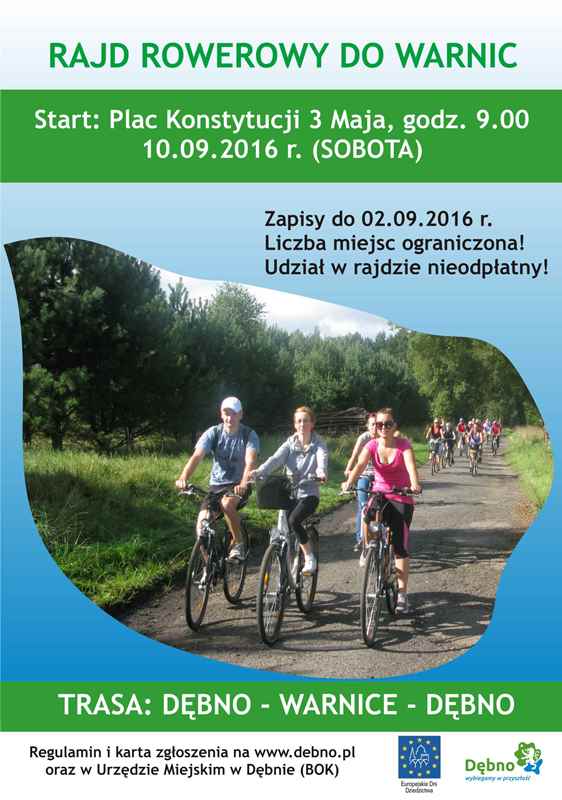 Plakat rajdu rowerowego (pełna treść w informacji powyżej i regulaminie)