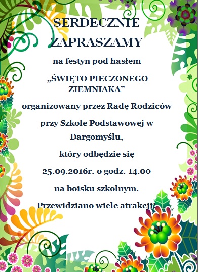 Plakat festynu. Treść w informacji