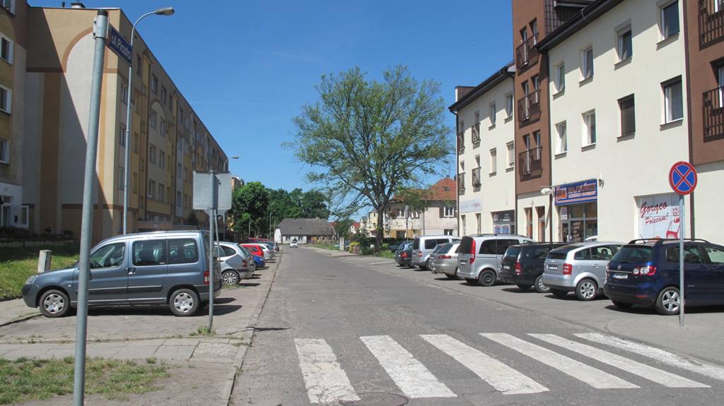 Powiększ zdjęcie. Widok na ulicę Piasta, która będzie przebudowywana