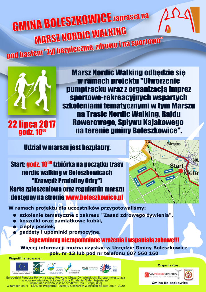 Powiększ plakat promujący marsz Nordic Walking