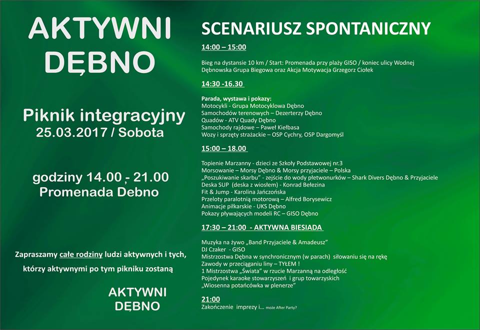 Powiększ plakat Aktywni Dębno. Pełna treść w informacji poniżej