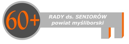 Klucz, na nim napis 60+ Rady ds. seniorów powiat myśliborski