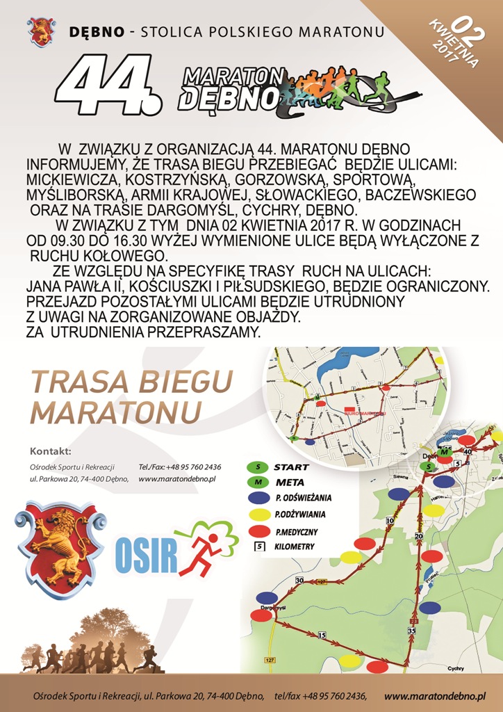 Powiększ plakat informacja o utrudnieniach 2 kwietnia. Pełna treść w informacji poniżej.