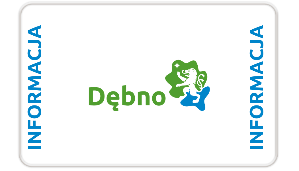 Powiększ logo gmiuny Dębno i napis Informacja