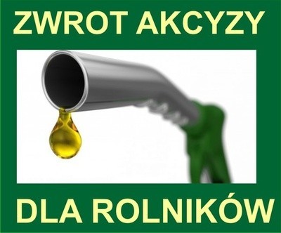 Powiększ grafikę, Napis Zwrot akcyzy dla rolników 