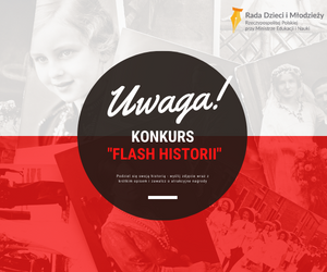 Grafika w postaci flagi narodowej z adotacją konkurs Flash Historii