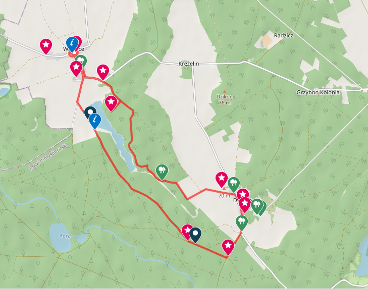 Mapa trasy. Opis w informacji