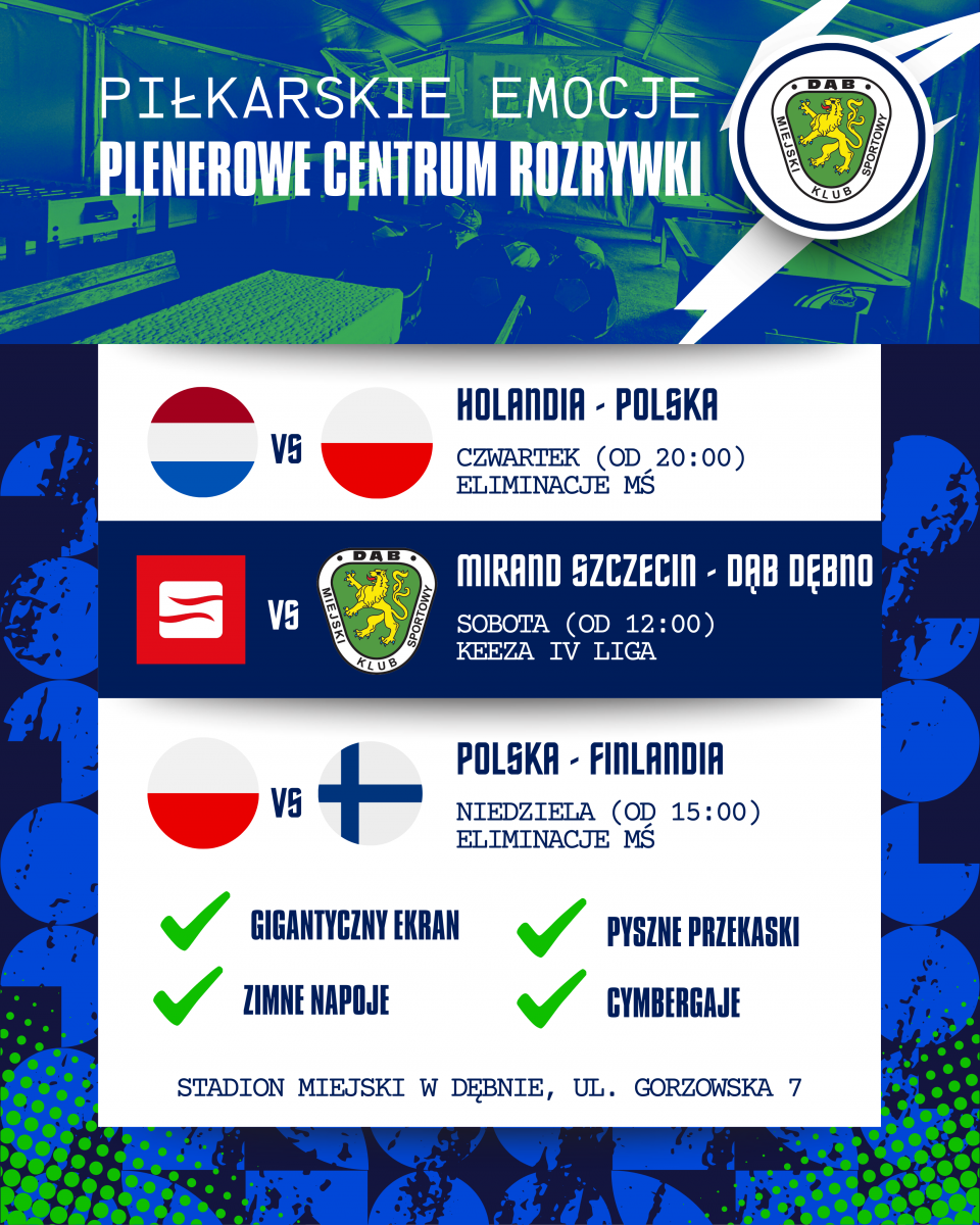 Plakat Piłkarska strefa kibica. pełna treść w informacji 