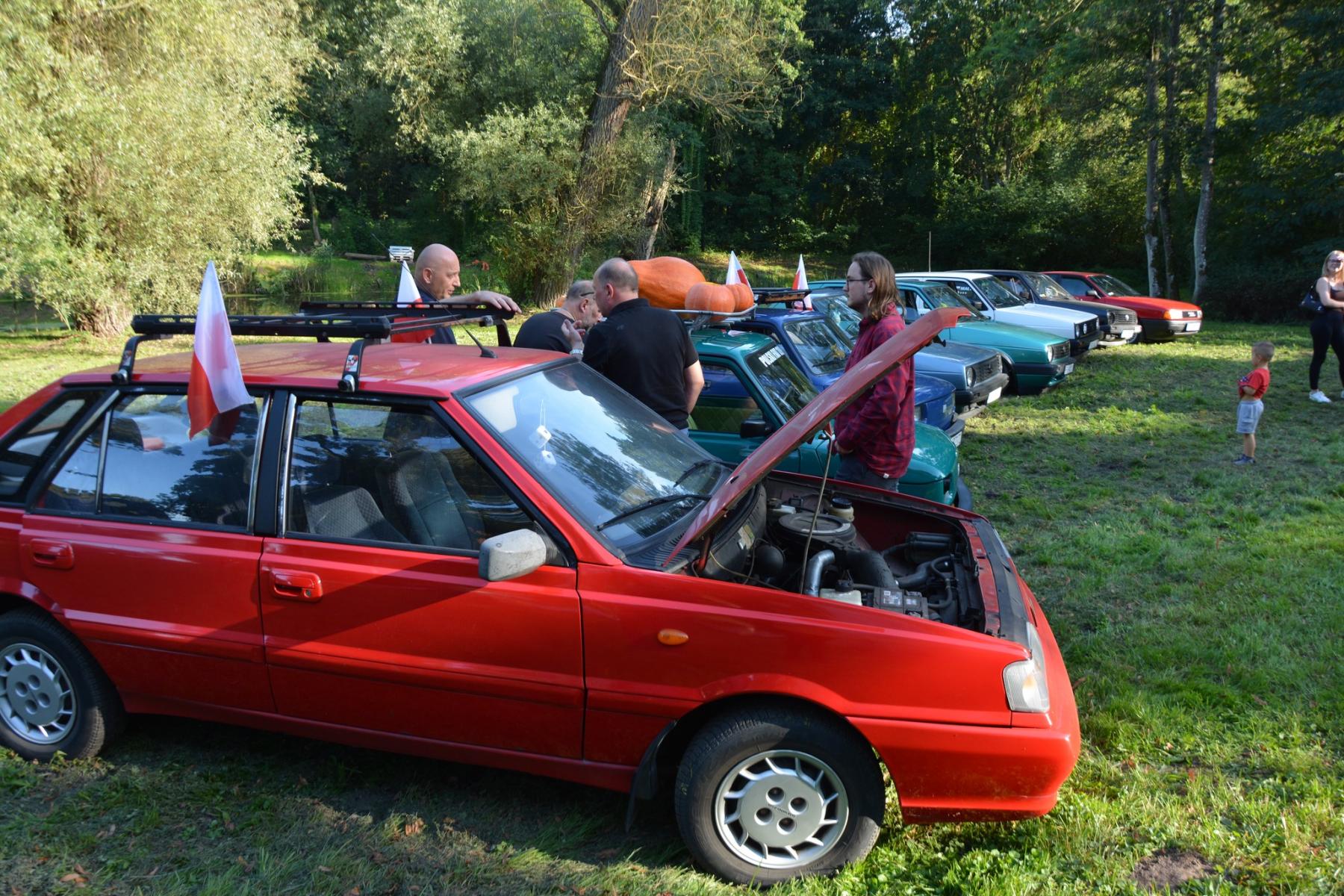 Wystawa starych samochodów w plenerze