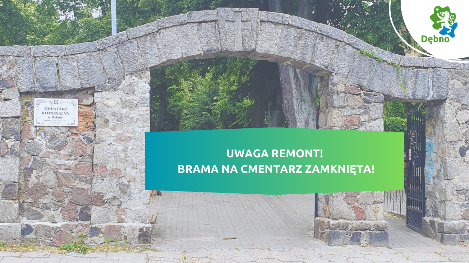 Brama kamienna wjazdowa na cmentarz