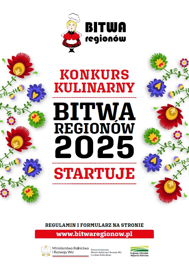 Bitwa regionów, folklorowy plakat, treść dostepna na informacji 