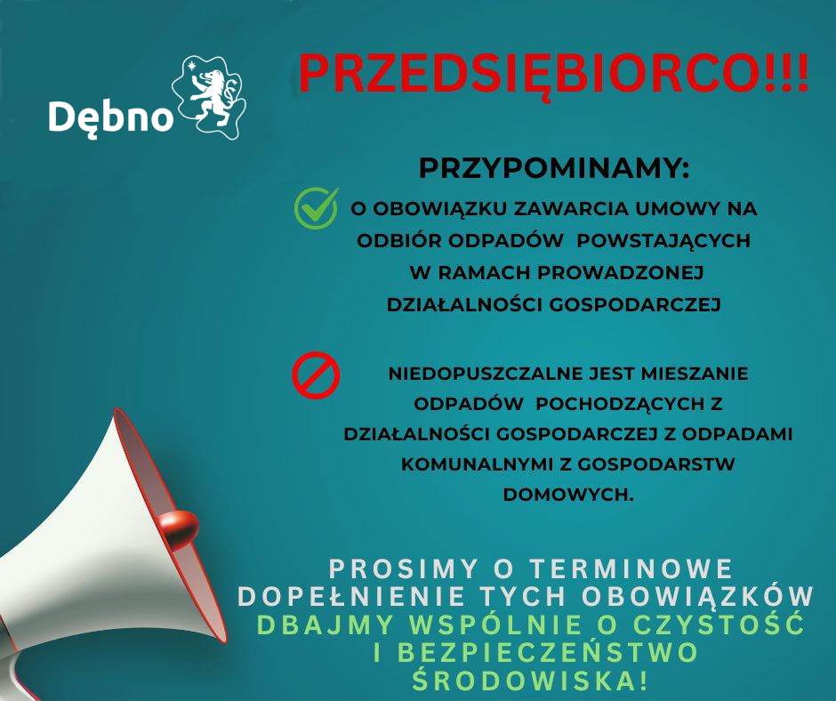 Grafika przypominająca o obowiązku zawarcia umowy przez przedsiębiorców. Pełna treść w informacji. 