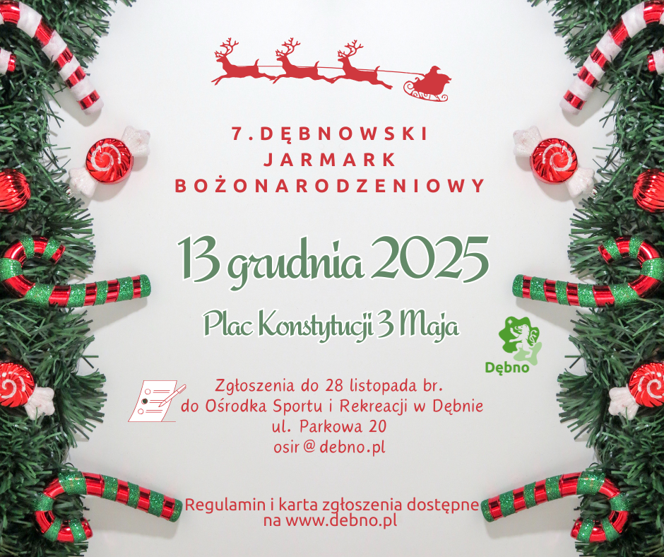 Grafika żwiąteczna zapisy na jarmark bożonarodzeniwoy terminy i daty, miejsce jarmarku. Pełna treść w informacji