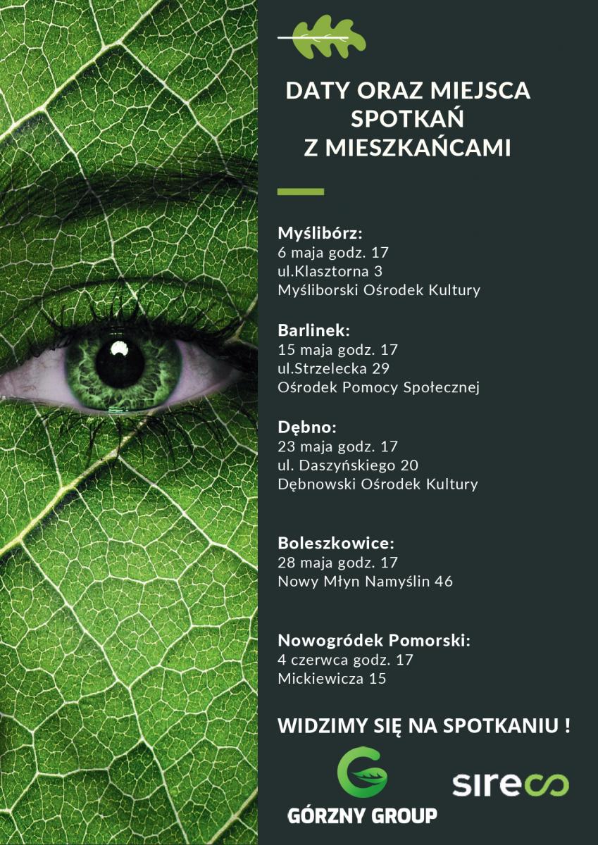 Plakat z datami mi miejscem spotkań . Pełna treść w informacji 