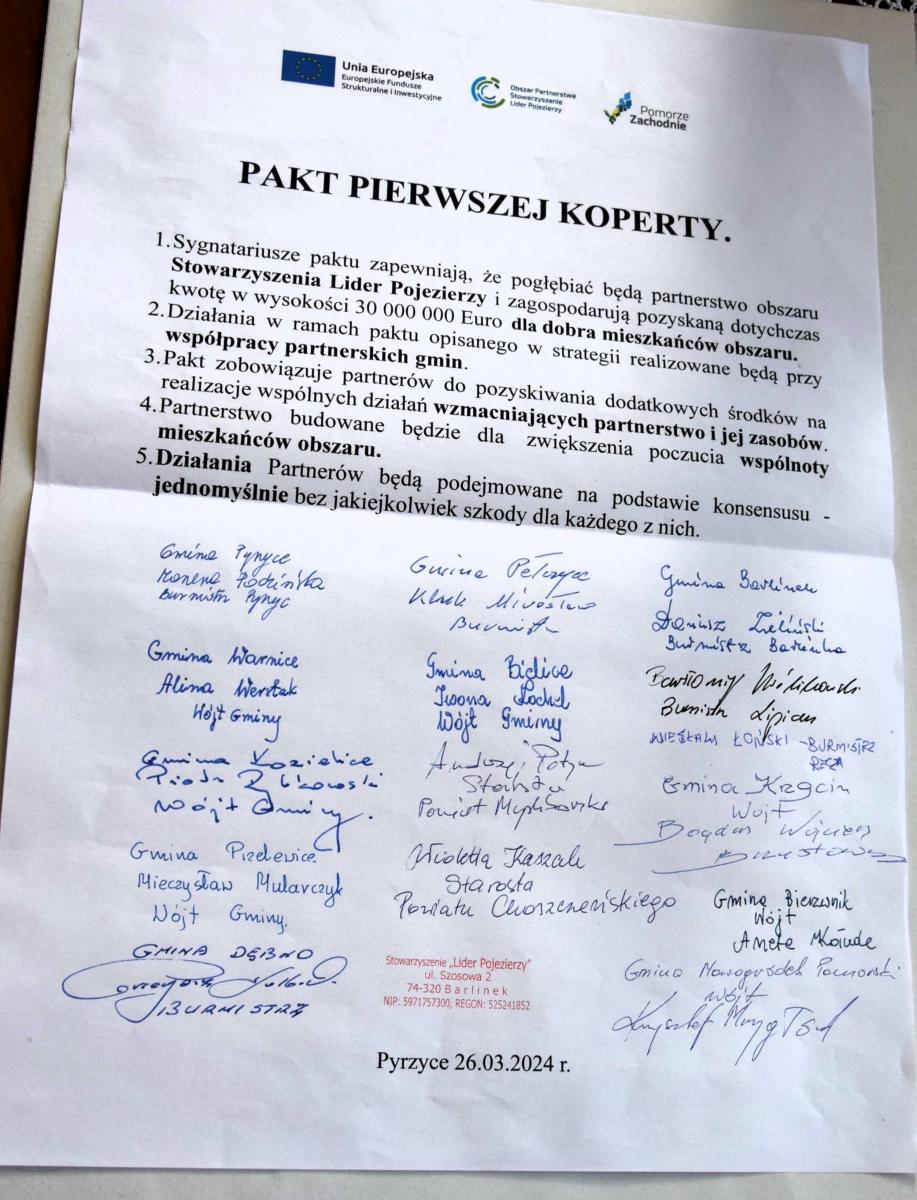 Treść pakietu i podpisy. Treść w informacji 