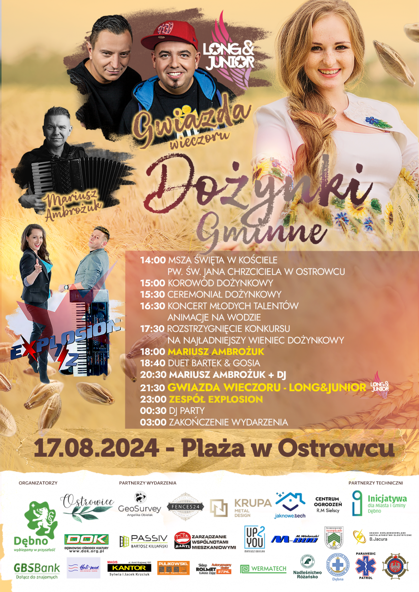 Plakat z gwizadami odzynek i programem. pełna treść w informacji 
