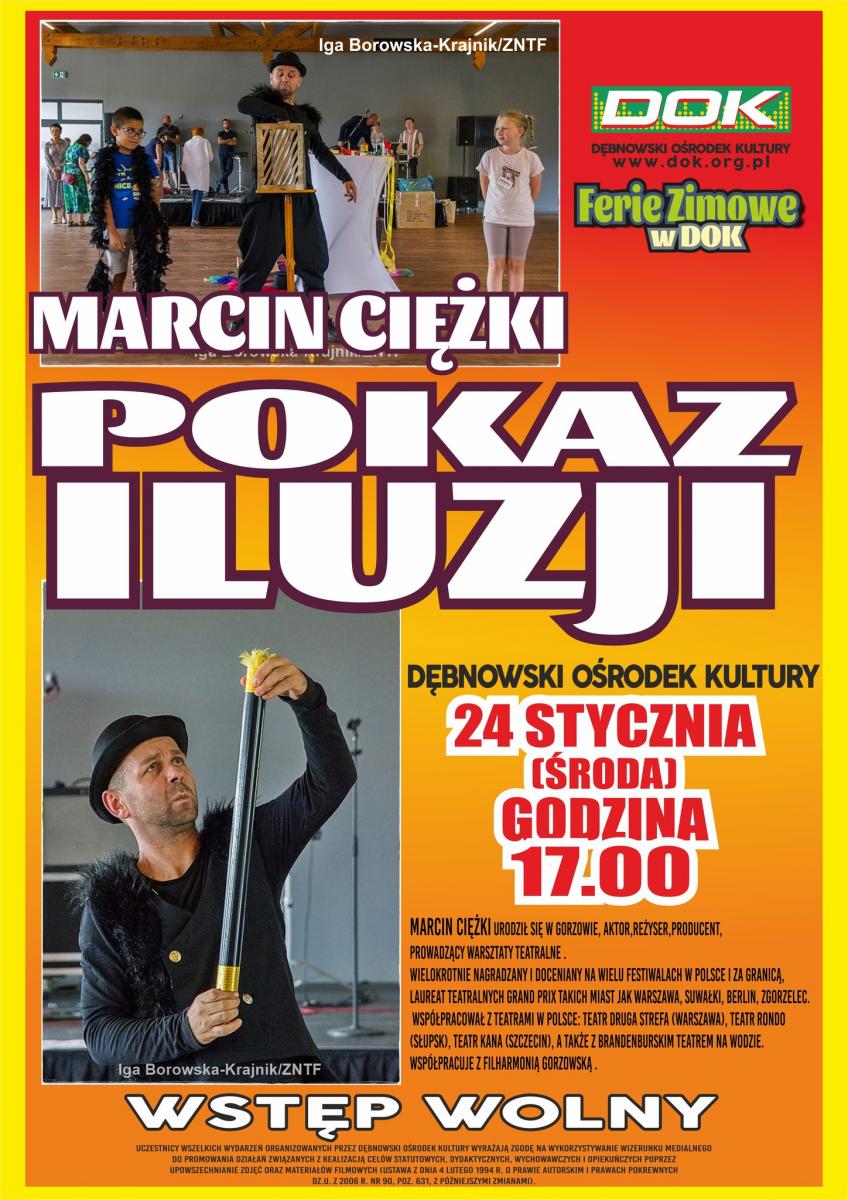 Plakat pokaz iluzji 