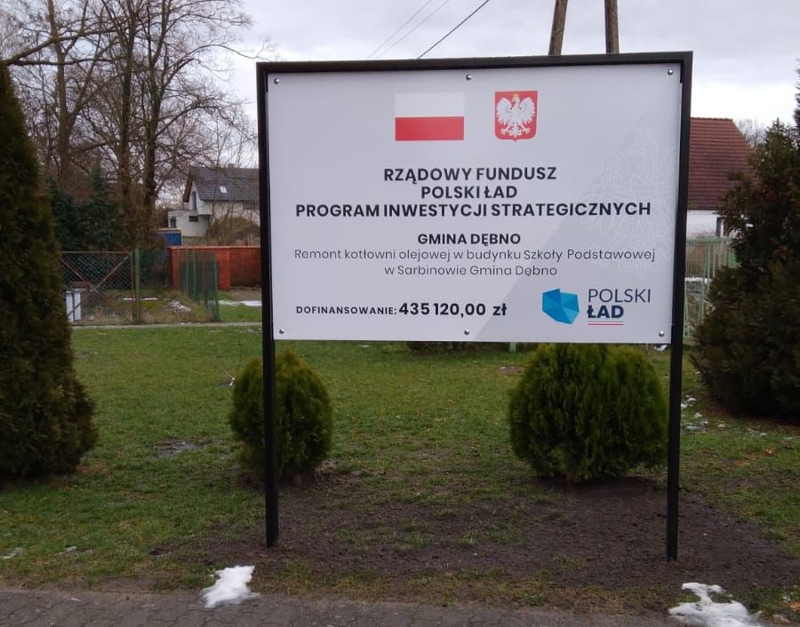 tablica informacyjna o dofinansowaniu zadania 