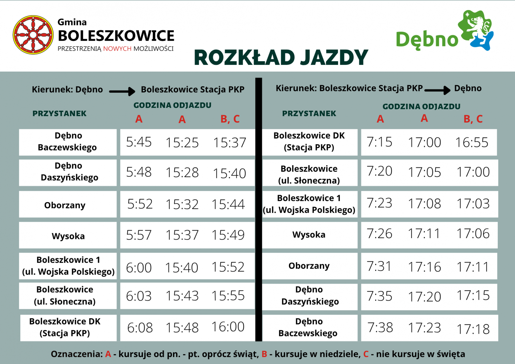 Rozkład jazdy grafika 