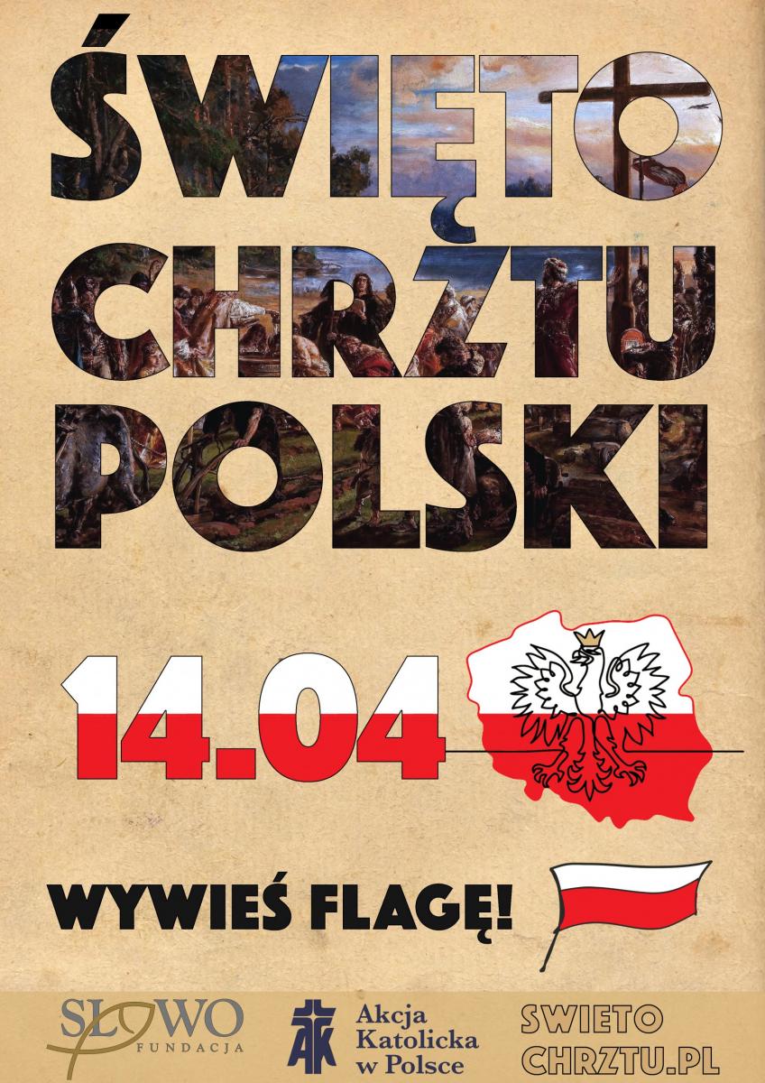 Święto Chrztu Polskiego, plakat promujący wydarzenie data symbole Polski