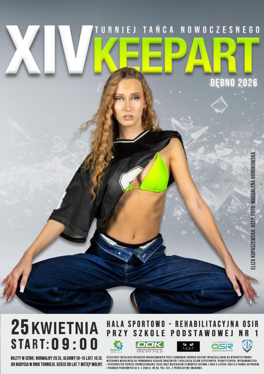 Plakat KEEPART zdjęcie tancerki i treść, która dostępna jest w informacji