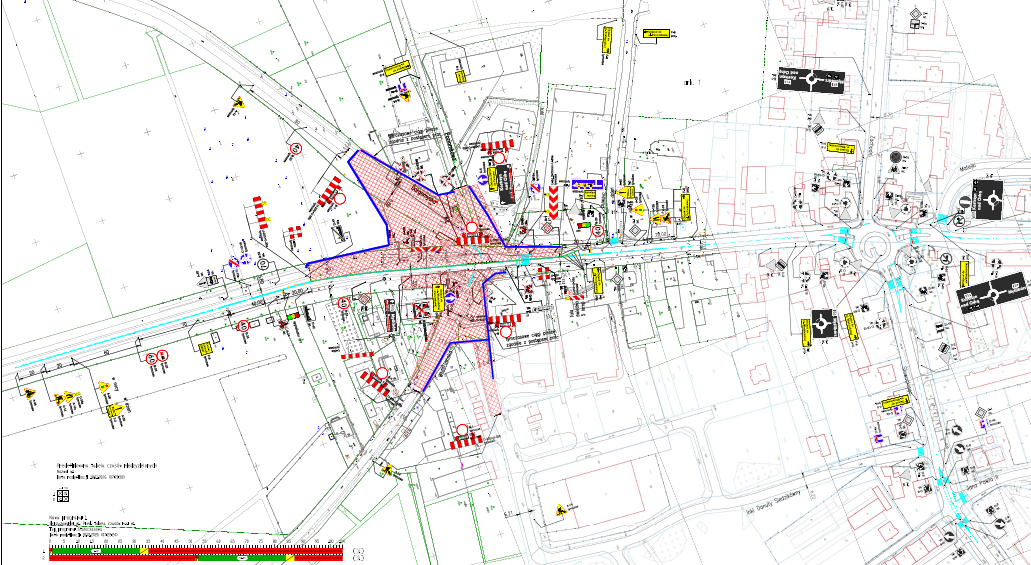 Mapa z tymczasową organizacją ruchu 