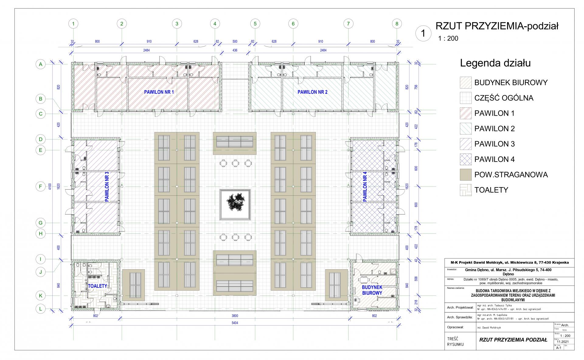 Powiększ rzut przyziemia z podziałem 