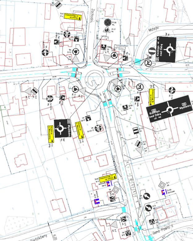 Mapa z organizacją ruchu