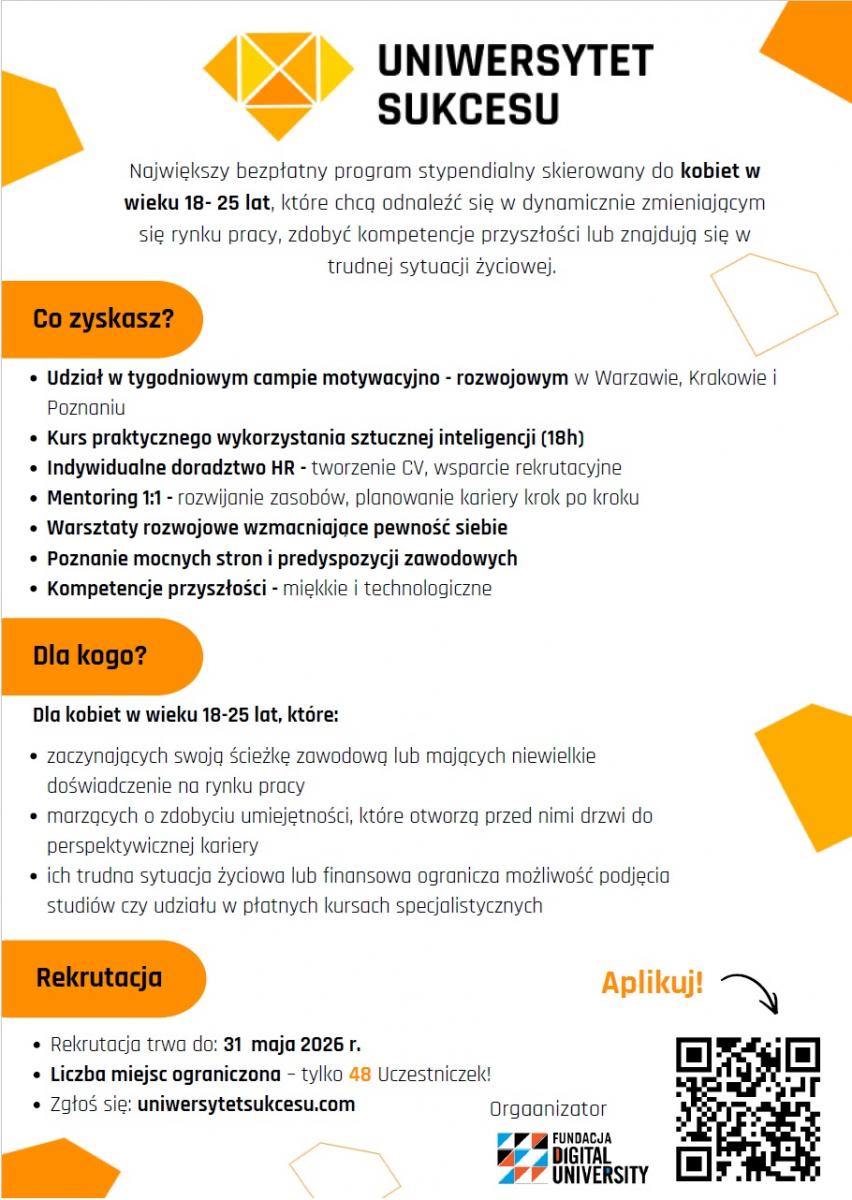 Plakat z informacją o projekcie. Pełna treść w informacji